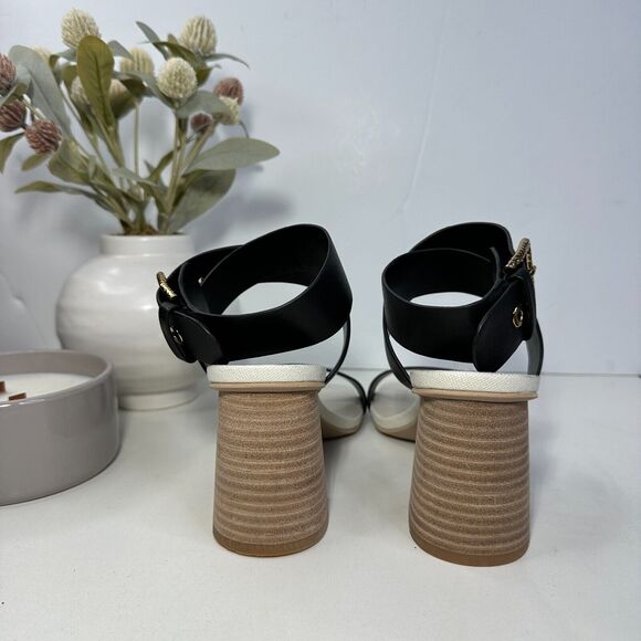 New Dolce Vita Paytin Leather Strappy Sandals Black Women 6 NWOB Block Heel - Picture 5 of 11